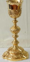 French antique solid silver gilt Baroque Chapel Set